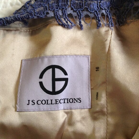 NWT JS Group Gown, 16, Lacy, Perfect Mother of Bride or Groom, Periwinkle, Glam - Picture 3 of 7